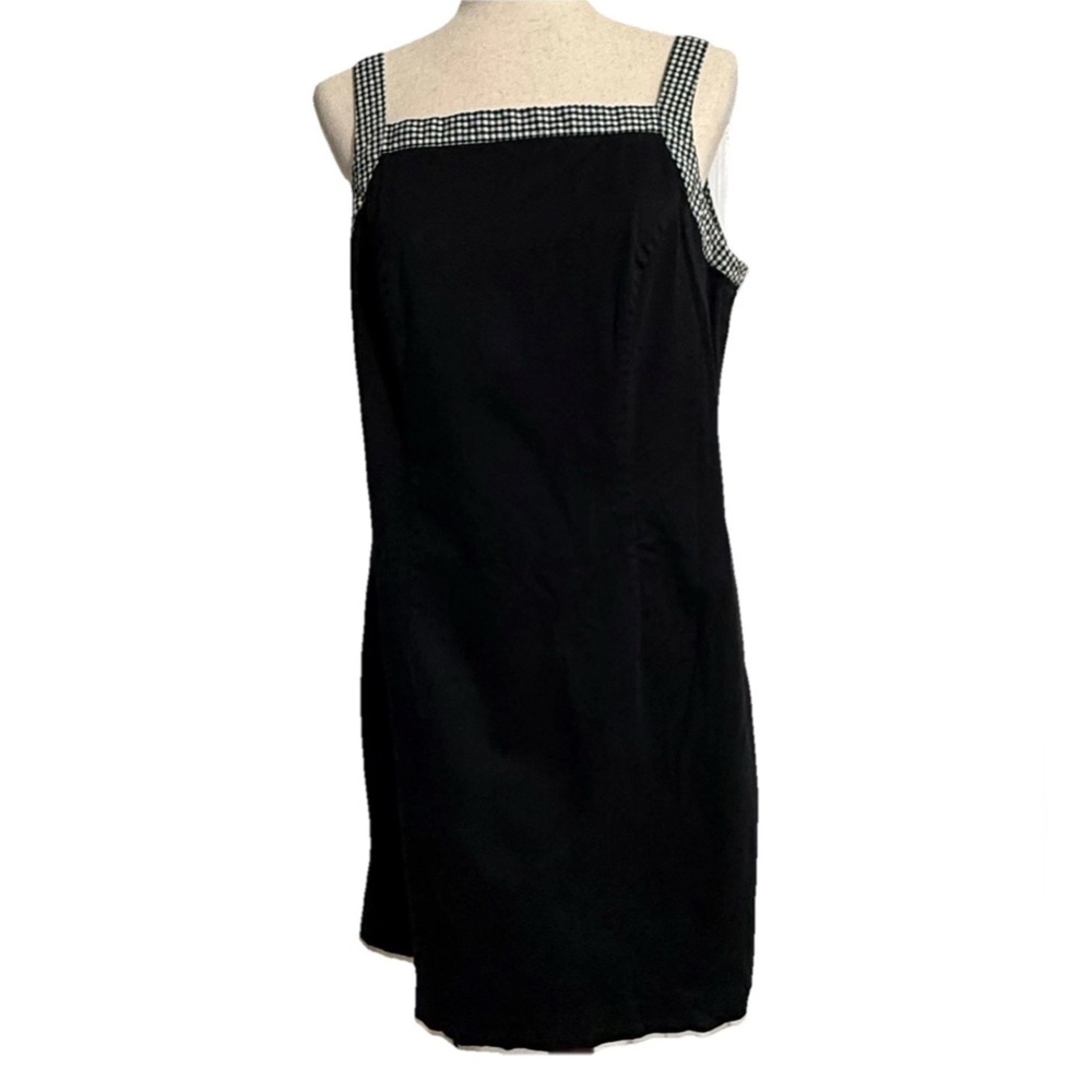 Amanda Smith Woman Dresses Vintage Cotton Black Gingham Straps Size 16